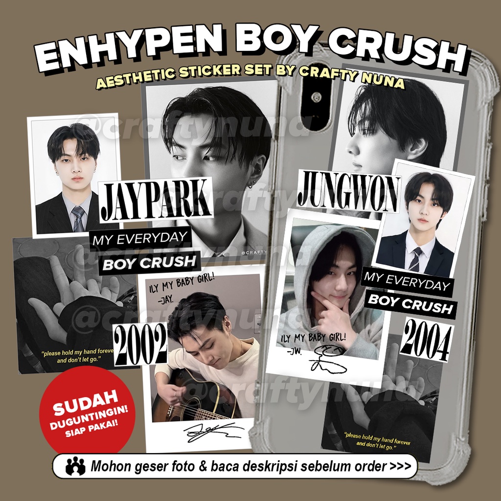 ใหม่! ENHYPEN BOY CRUSH AESTHETIC สติ๊กเกอร์ชุด DECO CASE HP STICKER BOYFIE AESTHETIC KPOP JOURNAL