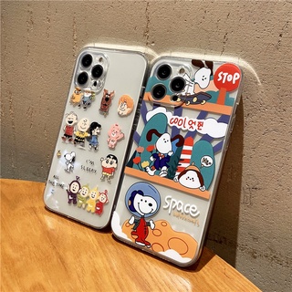 Samsung Galaxy s21 Ultra plus a32 4g ปกป้องเคสโทรศัพท์เลนส์ a12 a52 a72 5g a82 M32 cartoon snoopy เปลือกซิลิโคน TPU