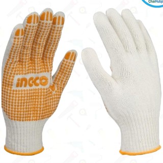 INGCO ถุงมือผ้า กันลื่น Cotton เกรด A ไซส์ XL รุ่น HGVK05 (Cotton Knitted Gloves)