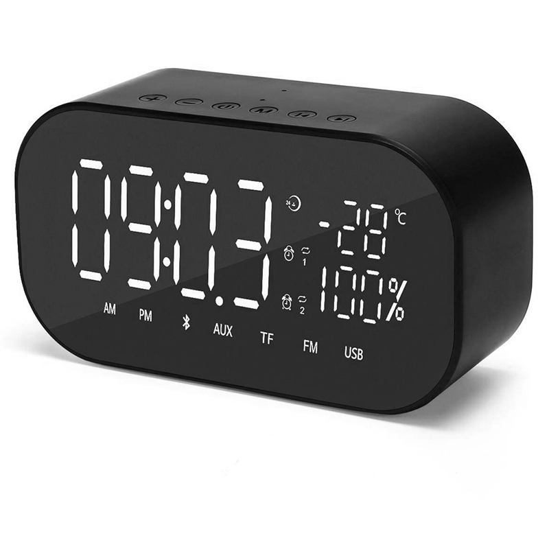 Led Alarm Clock Radio For Bedroom Digital Clock Can Be Used As Wireless Bluetooth Speakers Charged