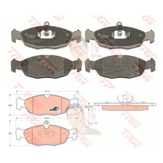 GDB1040 ผ้าเบรค-หน้า(TRW) (เนื้อผ้า COTEC) OPEL CORSA, ASTRA OPEL 8V