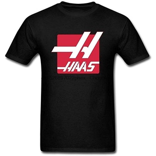 เสื้อยืดแขนสั้น คอกลม ผ้าฝ้าย พิมพ์ลายโลโก้ Haas FTeam คุณภาพสูง สไตล์เรโทร สําหรับผู้ชาย