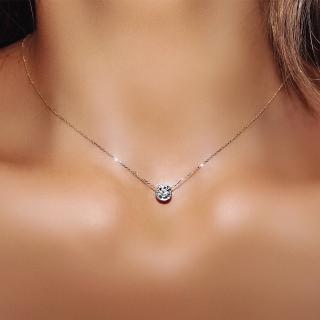 ZHOUYANG เพียงกลมขนาดเล็ก 1 กะรัตประดับเพชรรัสเซียโรสสีทองจี้สร้อยคอเครื่องประดับร้อนสำหรับผู้หญิงและเด็กหญิง N388 N453 N454