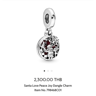 Pandora Santa Love Peace Joy Dangle Charm