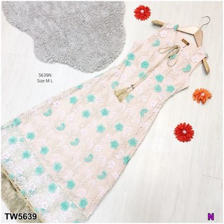 TW5639 MaxiDress แขนกุด