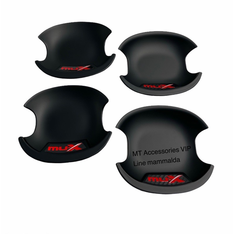 MU X 2021-2025 เบ้ากันรอยทรงกลม MUX สีดำโลโก้แดง mu-x K.