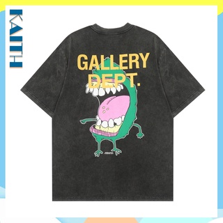 พร้อมส่ง Gallery Dept เสื้อยืดผ้าฝ้าย แขนสั้น พิมพ์ลายการ์ตูน สไตล์วินเทจ โอเวอร์ไซซ์ สําหรับผู้ชาย คู่รักS-5XL