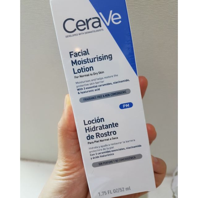 (แถมไซร์จริง) CERAVE facial moisturizing lotion 52ml แถม Hydrating Cleanser 88ml