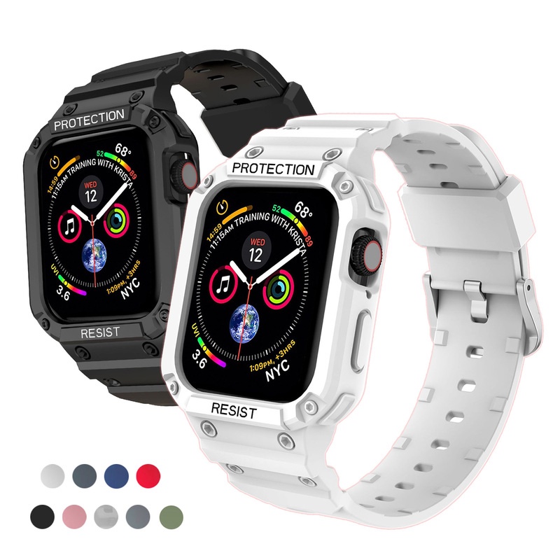 เคส + สายนาฬิกาข้อมือซิลิโคน TPU สําหรับ Apple Watch Band 44 มม. 45 มม. 42 มม. 40/38 Iwatch Series 7 6 5 4 SE