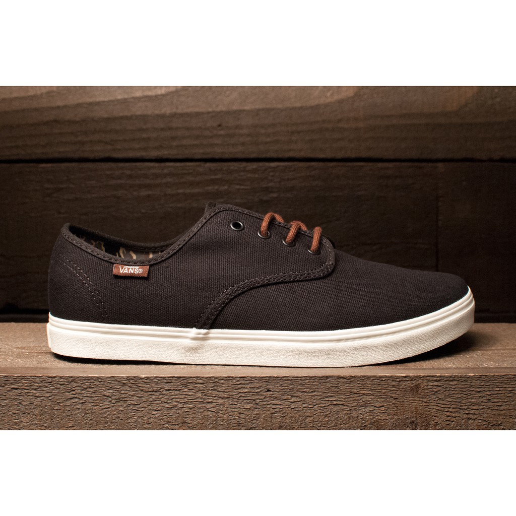 ♛ 7US - รองเท้า Surf Skate - รองเท้าผ้าใบ Mens VANS (14oz Canvas) Black/Tige ♚ ไม่แท้ยินดีคืนเงิน 10