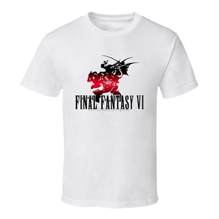 เสื้อยืดผ้าฝ้าย เสื้อยืดแขนสั้น พิมพ์ลายวิดีโอเกม Final Fantasy Vi สไตล์เรโทร สําหรับผู้ชาย