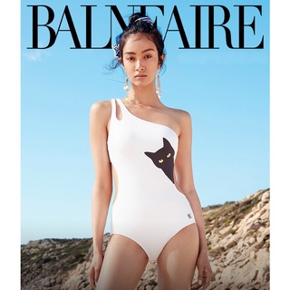 [ผญ] ชุดว่ายน้ำ วันพีซ Cat Bally เบี่ยงไหล่ เว้าหลัง กันยูวี GG.SWIMWEAR BALNEAIRE