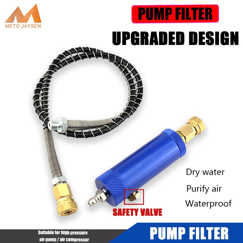 ปั๊มกรองอากาศแรงดันสูงพร้อมและ M10x1 Quick Connector สีฟ้า 50 ซม.ท่อมือปั๊มกรองอากาศ Paintball PCP น้ํา-น้ํามันแยกกรอง