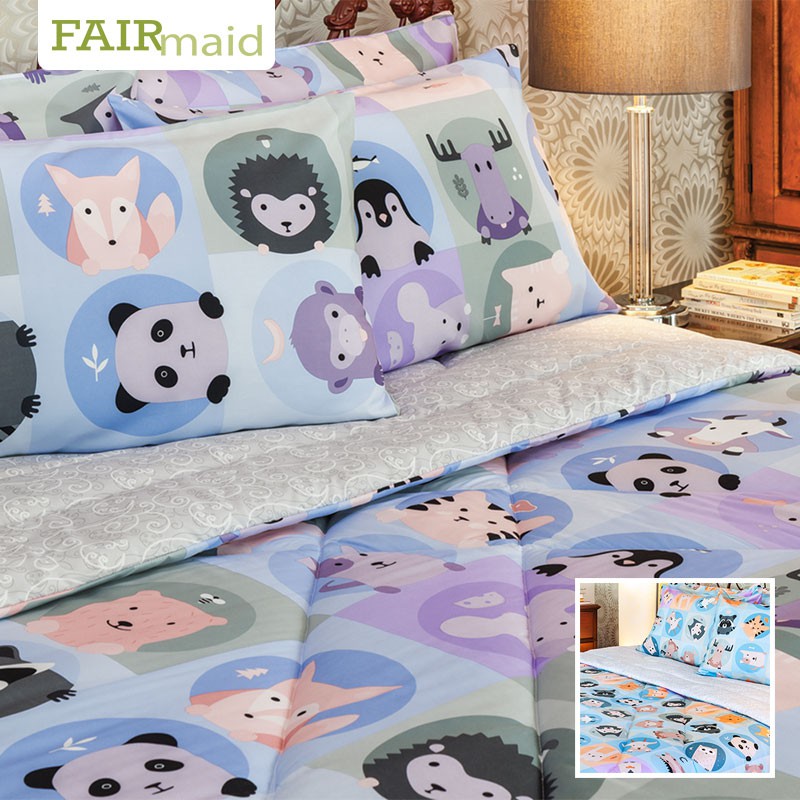 FAIRmaid ชุดผ้าปูที่นอนรัดมุม + ปลอกหมอน ลาย Paws and Claws สำหรับเตียงขนาด 6 / 5 / 3.5 ฟุต