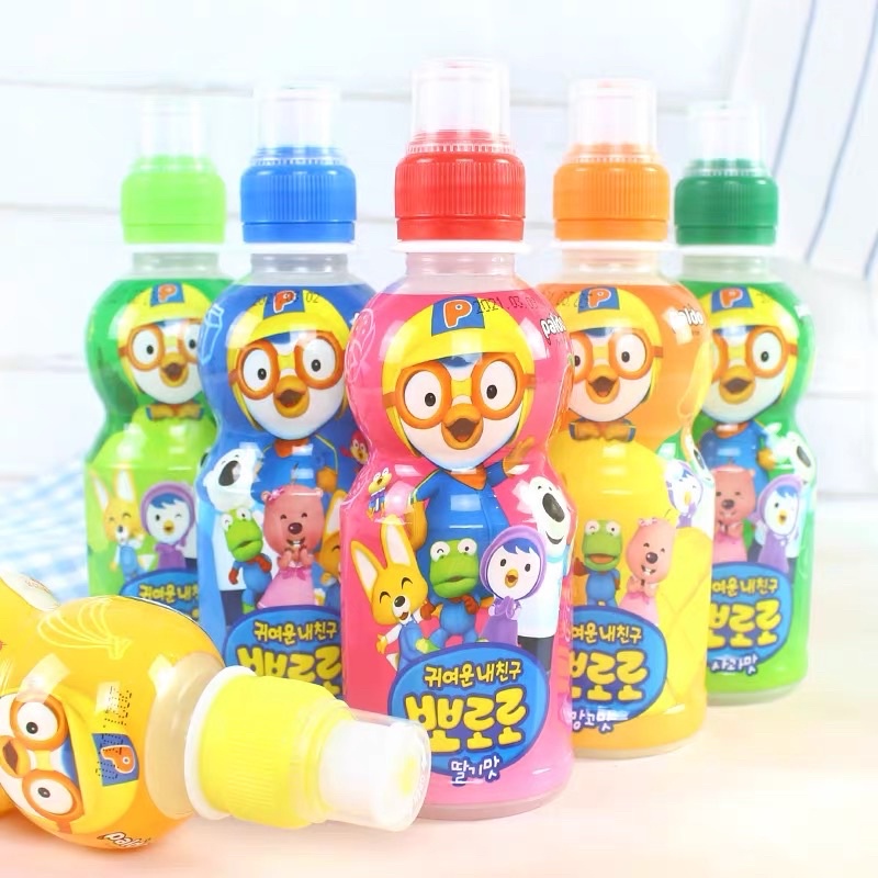 พร้อมส่งจากไทย เครื่องดื่มผลไม้ Pororo Drink (พร้อมจุกดูด)