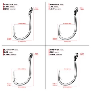 PRO BEROS ตกปลาทะเลสแตนเลสสตีลเงินตะขอตกปลา Barbed Anchor hook น้ำทะเลทนต่อการกัดกร่อน Jig Hook