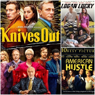 DVD หนังทริลเลอร์ คอมเมดี้ - Knives Out/Logan Lucky/American Hustle มัดรวม 3 เรื่องดัง #หนังฝรั่ง #แพ็คสุดคุ้ม