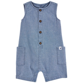 Carters Romper Suit 1Pc Blue-Chambray L8 คาร์เตอร์เสื้อผ้าชุดเต็มตัวแขนกุด