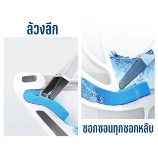 แปรงขัดห้องน้ำแบบใช้แล้วทิ้ง เปลี่ยนหัวขัดได้ มีน้ำยาฆ่าเชื้อในตัว แปรงขัดส้วม ติดผนังได้ 1 เซต มีฟองน้ำ 10 ชิ้น