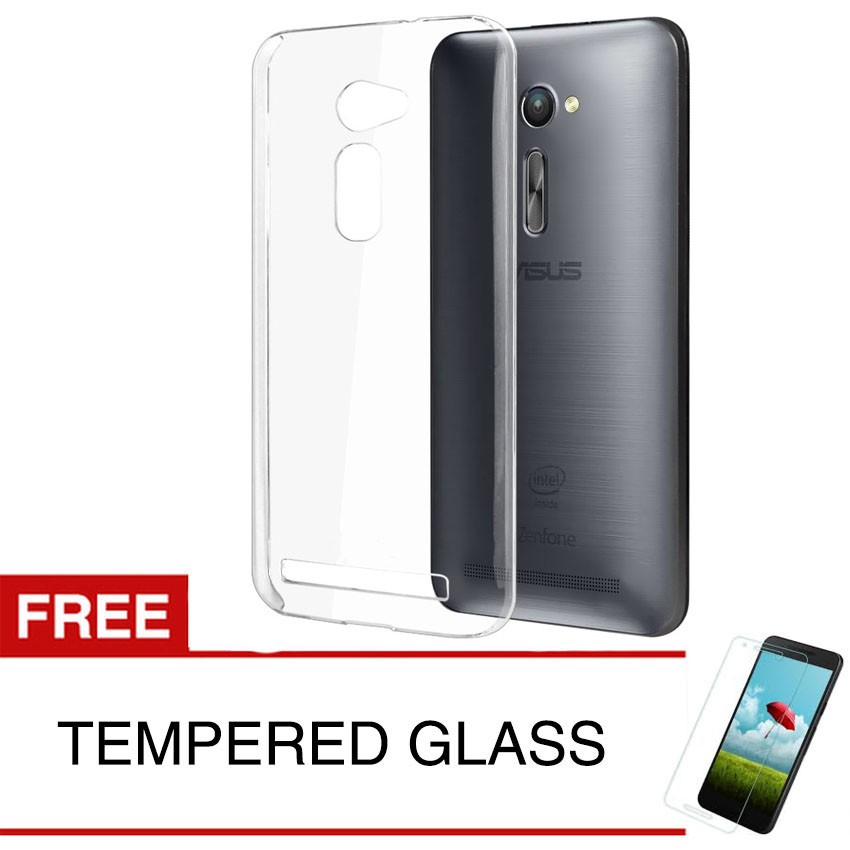 เคสคริสตัลสําหรับ Asus Zenfone 2 / ZE500CL (5.0") - เคสแข็งแบบใส + กระจกนิรภัยฟรี