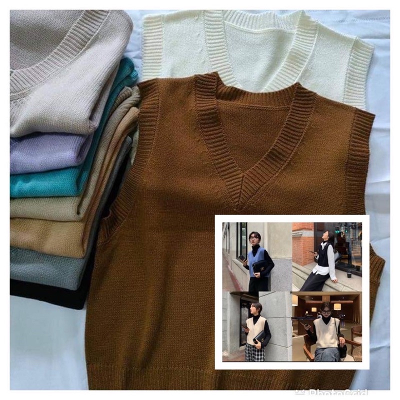 #เสื้อกั๊กไหมพรม
#แบบสวมหัว
#สไตล์ย้อนยุค
#เกาหลี
#พร้อมส่ง