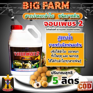 สารเร่ง ดอกลำไย จอบเพชร 2 ขนาด 5 ลิตร สารราดทางดิน (สีน้ำตาล)