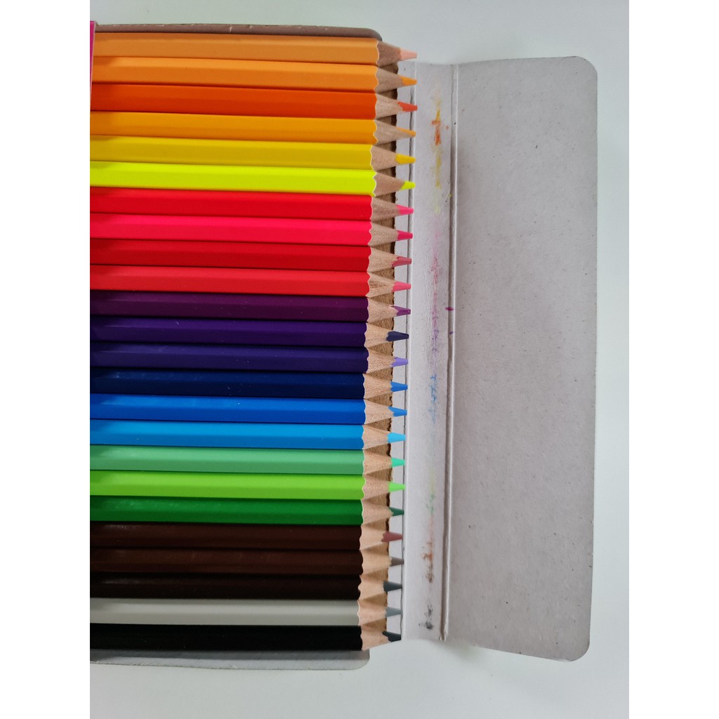 ดินสอสีไม้ 12/24 สี แท่งยาว MasterArt coloured pencils รุ่น Super Bright พร้อมกบเหลา  1 กล่อง - รูปที่ 2