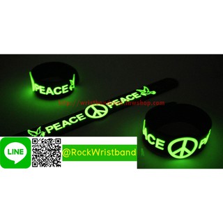 Peace ขายริสแบนด์เรืองแสง  RTA244GA Wristband สายรัดข้อมือวงร็อค