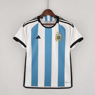 เสื้อบอล ทีมชาติอาร์เจนตินา แชมป์3ดาว Argentine2022/2023 เหย้า สีฟ้าขาว AAA