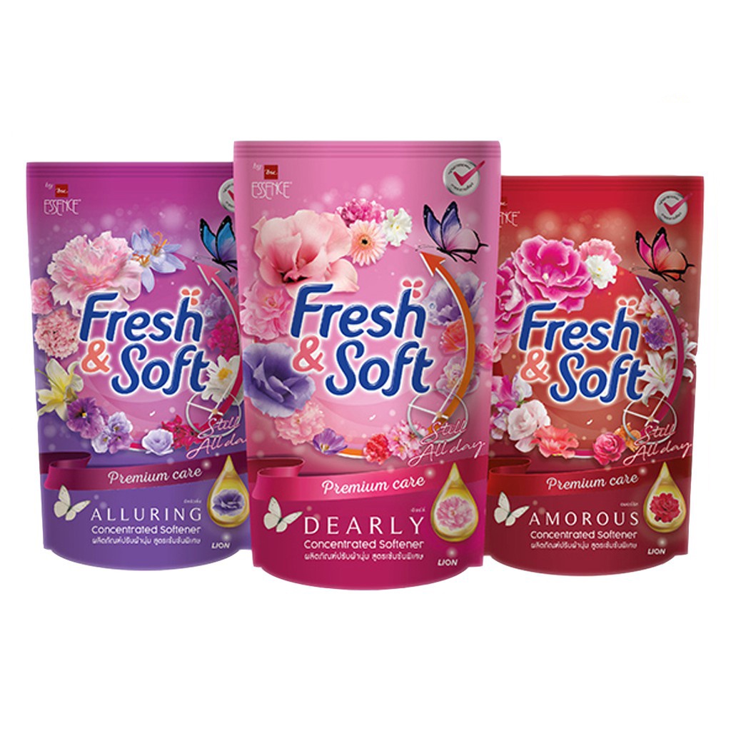 Fresh & Soft เฟรช & ซอฟท์ พรีเมี่ยมแคร์ น้ำยาปรับผ้านุ่ม สูตรเข้มข้นพิเศษ  500 มล. (มี 3 กลิ่น ให้เล