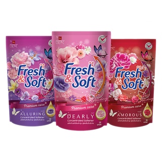 Fresh &amp; Soft เฟรช &amp; ซอฟท์ พรีเมี่ยมแคร์ น้ำยาปรับผ้านุ่ม สูตรเข้มข้นพิเศษ  500 มล. (มี 3 กลิ่น ให้เลือก)