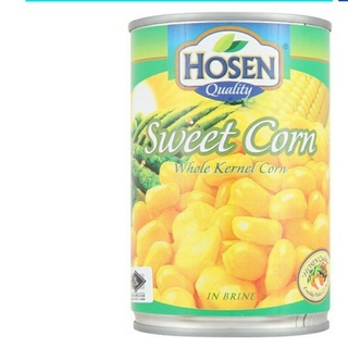 Hosen Sweet Corn/Whole Kernel Corn ข้าวโพดหวานทั้งเมล็ดในน้ําเกลือ 2×400g