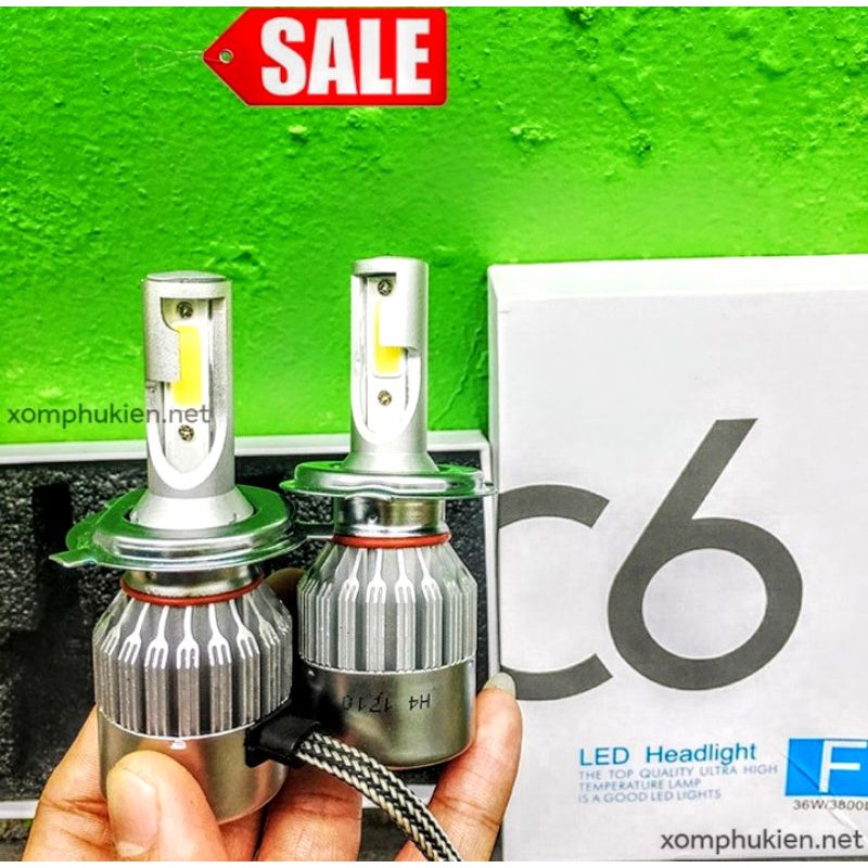 1 SUPER BRIGHT C6-H4 LED HEADLIGHT - สําหรับรถจักรยานยนต์และรถยนต์รุ่นใหม่ของเล่นรถจักรยานยนต์