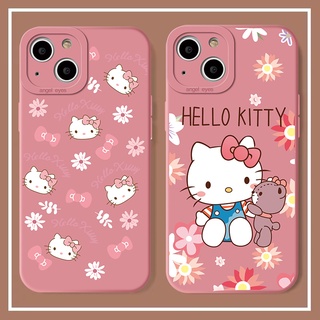 แฟชั่น น่ารัก การ์ตูน Hello Kitty เคส iPhone 7 8 plus se 2020 x xs xr max 11 pro max 14 13 12 12 pro max case ซิลิกาเจล หญิง นางแบบคู่ เปลือกนิ่ม เคส