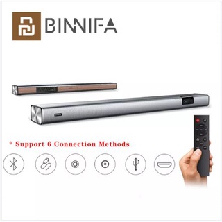 (คุณภาพสูง)BINNIFAผนังสะท้อนเสียงโลหะไม้เสียงบลูทูธ5.0-สัมผัส ระบบเสียงบ้านบลูทูธSK2153