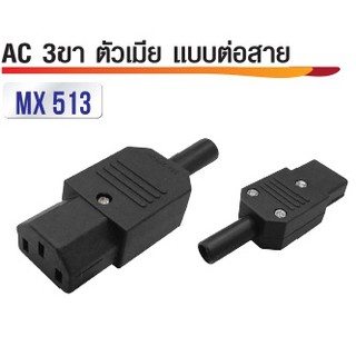 ปลั๊ก AC 3 ขา ตัวเมีย รุ่นเข้าสาย 10A 250V