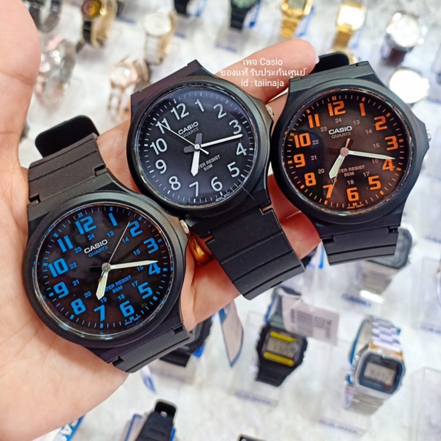 นาฬิกา CASIO ของแท้ รับประกันศูนย์ รุ่น MW-240 นาฬิกาชายหญิง สายยาง กันน้ำลึก 50 เมตร หน้าใหญ่ เข็มพ