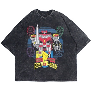 เสื้อยืดผ้าฝ้ายพิมพ์ลายเสื้อยืด พิมพ์ลาย Lighty MORPHIN 90 S WASHING Vitage