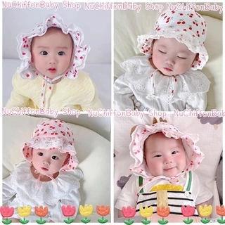 🌸New🌸หมวกระบายผูกคางสำหรับเด็กอ่อน
