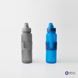 Refill Station Foldable Silicone Drinking Bottle ขวดน้ำซิลิโคนพับได้ (650ml)