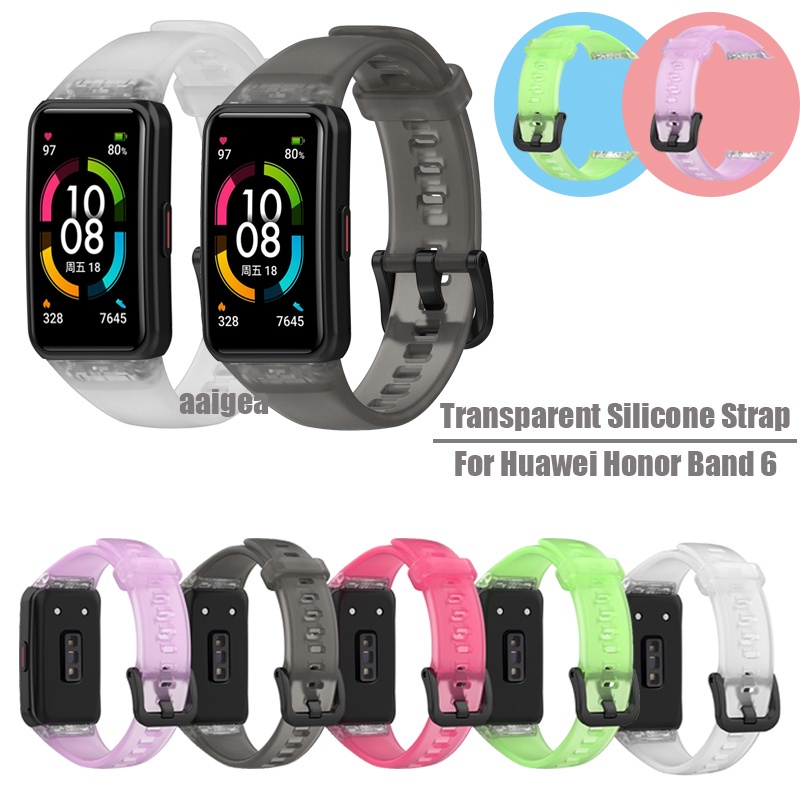 สำหรับ Huawei Band 6 Pro /Honor Band 6 ซิลิโคนใสสายรัดกันน้ำ