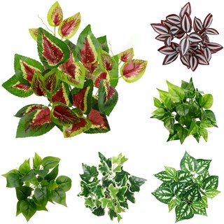 【AG】Clear Texture Artificial Leaf Fadeless Plastic Floral Arrangement Simulation Plant Home Decor