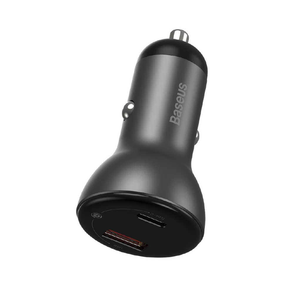 อะแดปเตอรชารจ 45 w type c usb dual ports car charger พรอมสายเคเบล 60w infinitedeals th