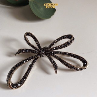 Wink Black bow brooch - เข็มกลัดโบว์สีดำ