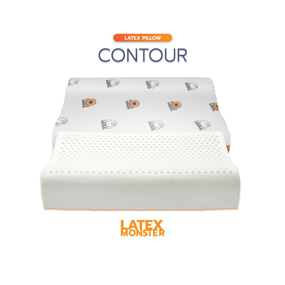 เครื่องนอน LATEX MONSTER หมอนยางพารา แท้  รุ่น Contour