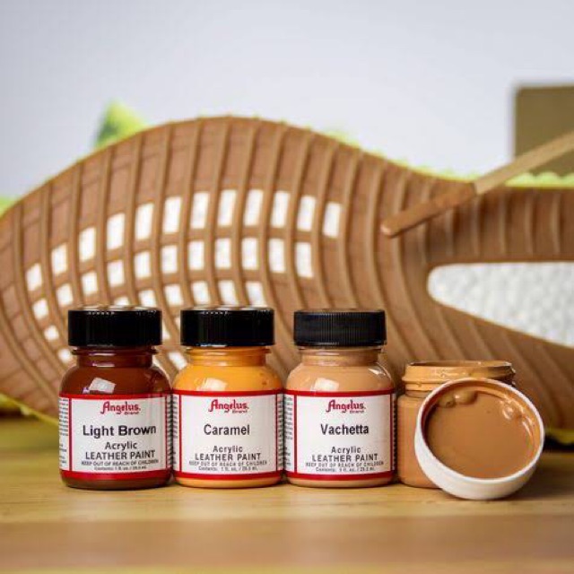 Angelus direct สีpaint ผ้า และหนัง โทนน้ำตาล แดง made in usa