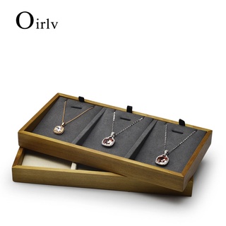 Oirlv ถาดไม้ สําหรับใส่เครื่องประดับ สร้อยคอ จี้เพชร P043 P044 P045 P046