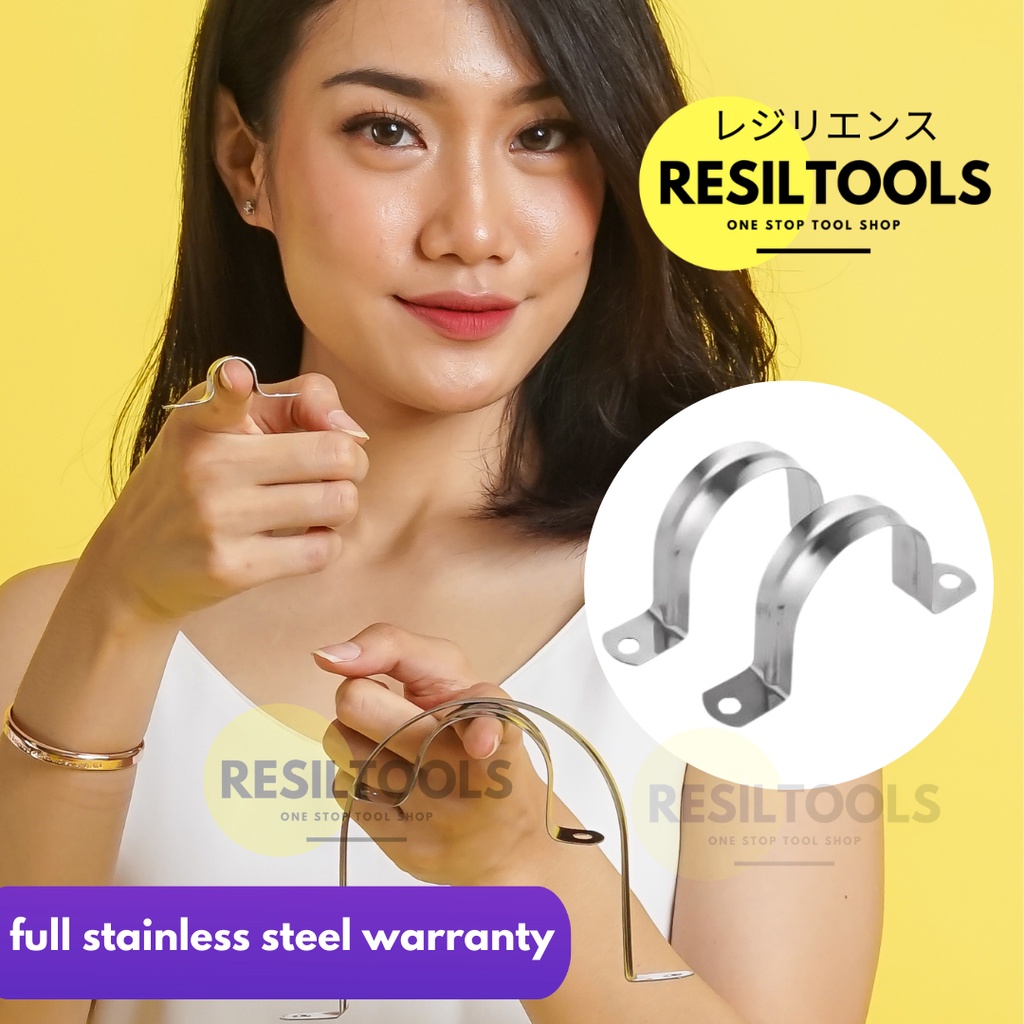 Per piece Clamp Omega Stainless Steel m 27 Clamp N ท่อ Paralon Cable M27 Bando U 27 mm Saddle Anti R