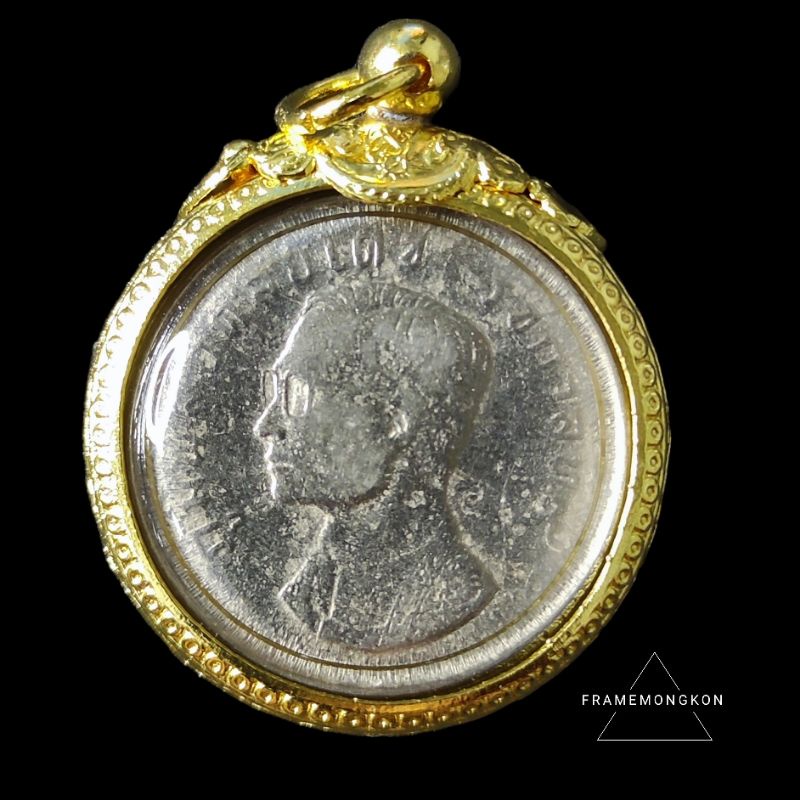 กรอบเหรียญบาทครุฑ กรอบจับขอบไมครอนทองใส่เหรียญครุฑปี2517ใส่ได้พอดี