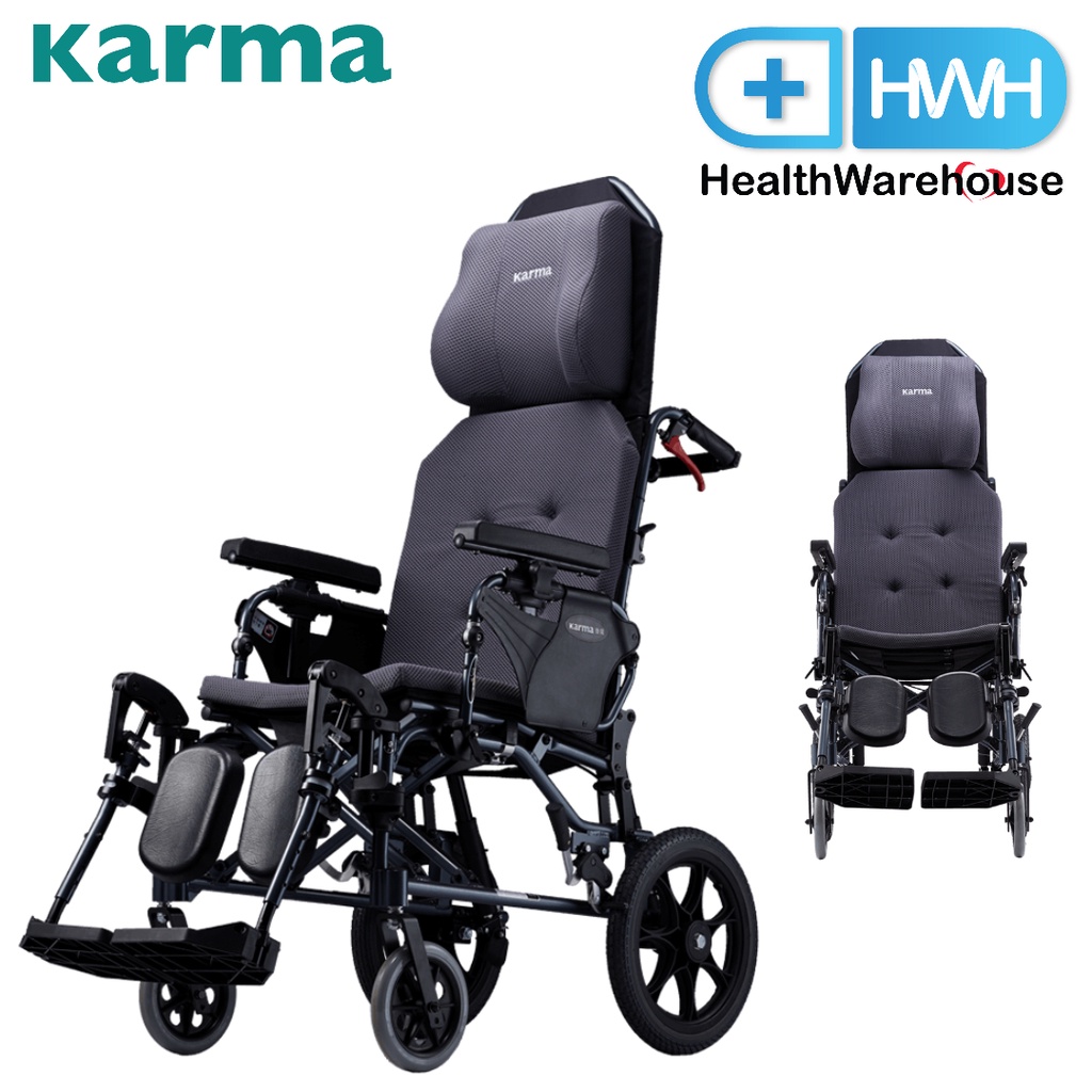 รถเข็นผู้ป่วย Karma MVP 502 F14 รถเข็นปรับนอน Reclining Foldable Aluminium Wheelchair Hospital วีลแชร์ รถเข็น รถเข็นผู้สูงอายุ พับได้ รถเข็นผู้ใหญ่ วิลแชร์ผู้ป่วย